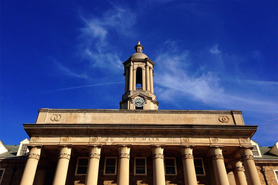 Morning light on Old Main at Penn State University