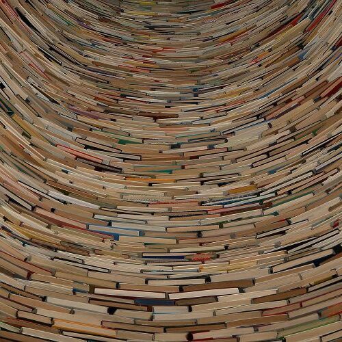 Funnel of stacked books