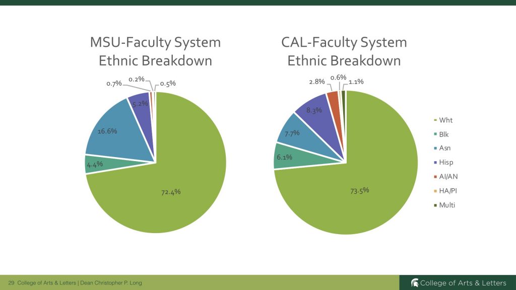 MSU and CAL Faculty System Ethnic Breakdown